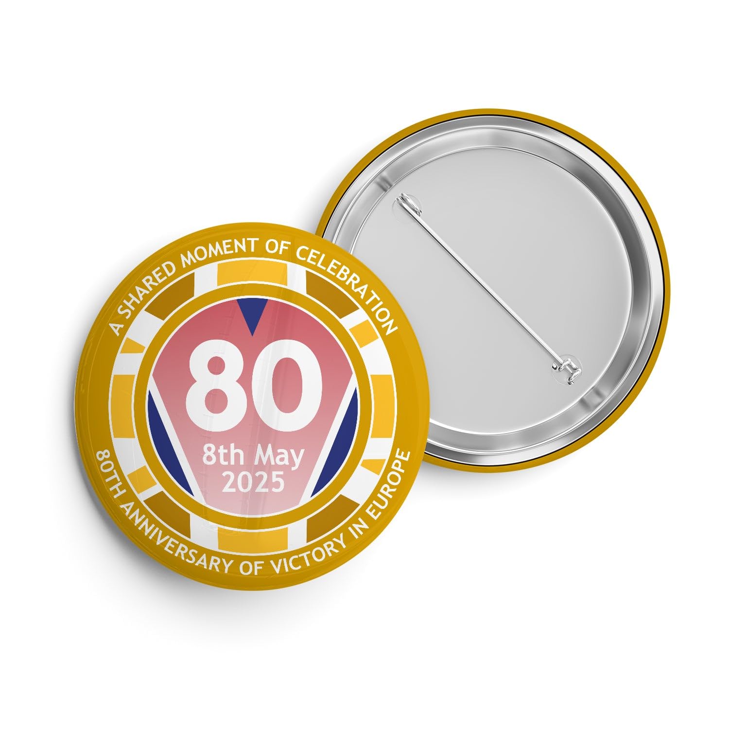 VE-Day 80th Anniversary Standard Badge Design 2 - Special Edition, Size 40