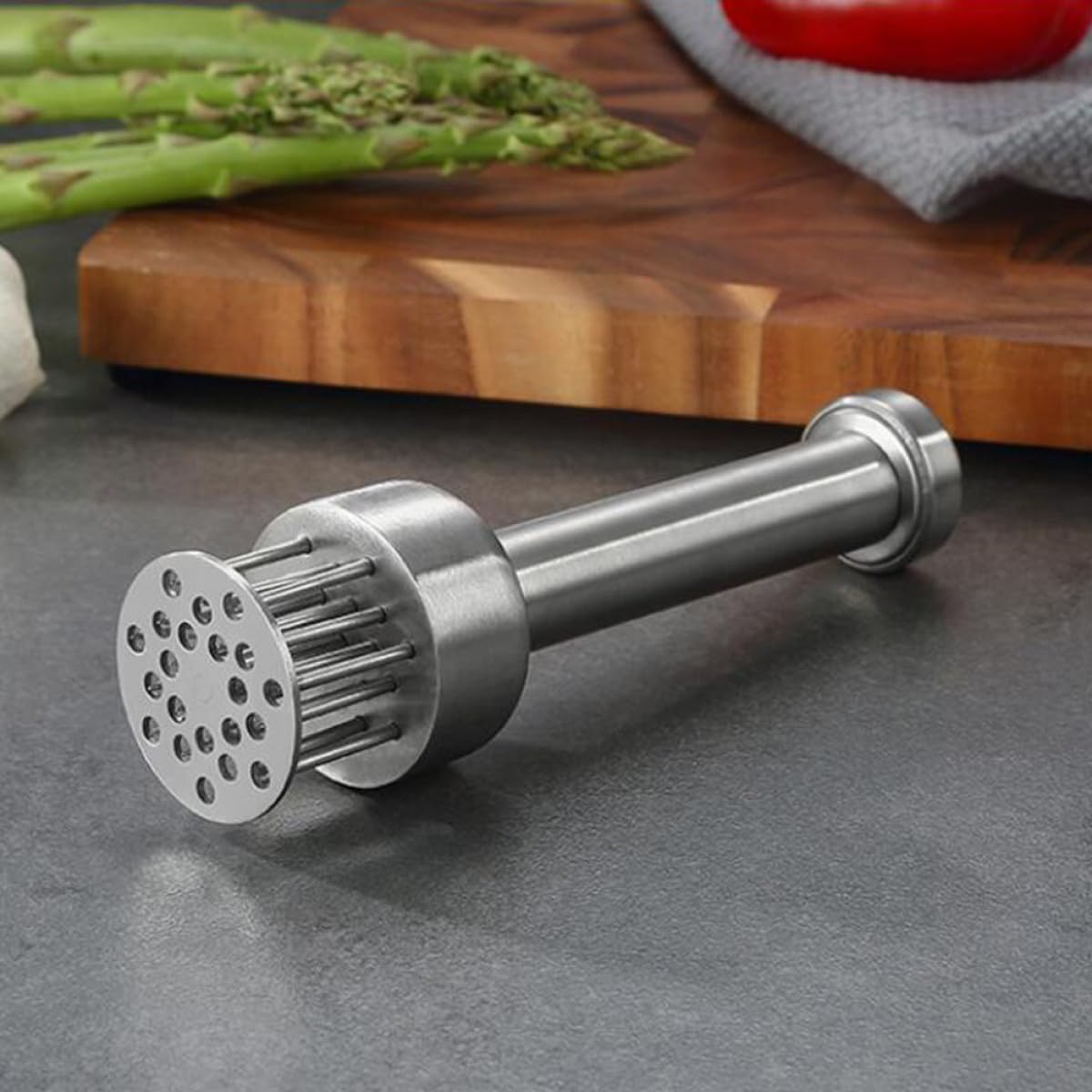BESPORTBLE 304 Stainless Steel Steak Tenderizer Hammer, Double-sided Meat Loosening Tool for Home Kitchen Cooking, Portable Beef Tenderiser Mallet, Sturdy Kitchen Accessory