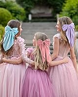 Vista 5 de 8 lazos para el cabello para mujer, de satén sedoso, pinzas para el cabello, pinzas para el cabello con cola larga, pinzas de metal para el cabello