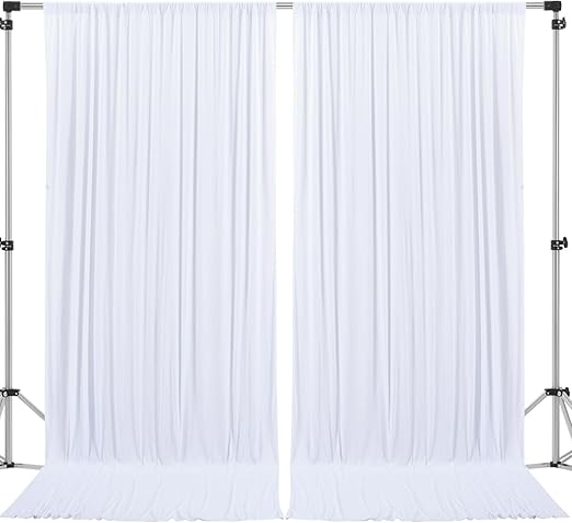 Amazon.com : Gallety 10 FT x 10 FT White Backdrop Curtain - Polyester ...