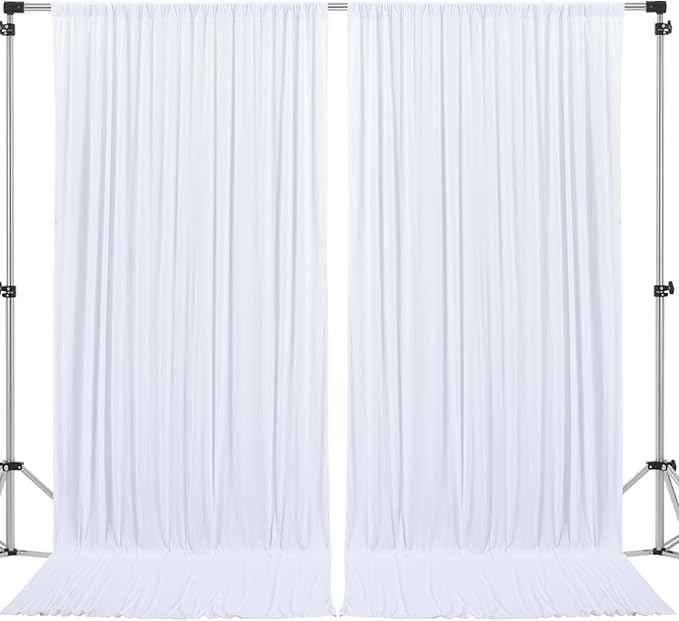 Amazon.com : Gallety 10 FT x 10 FT White Backdrop Curtain - Polyester ...