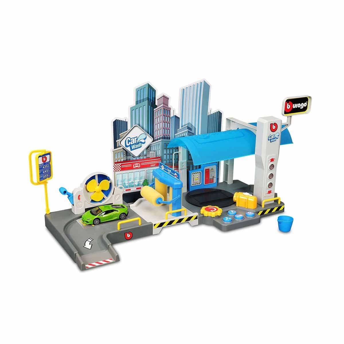 BBURAGO - Street Fire - Car Wash Playset - 1:43 Scale