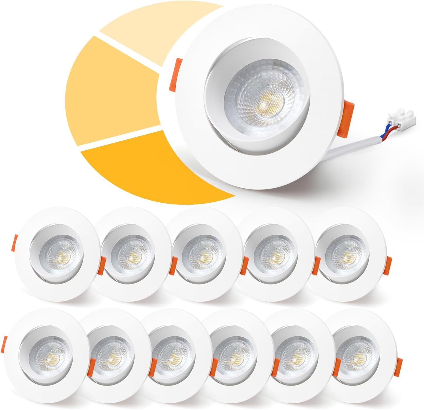 Wowatt 5Pcs IP44 7W LED Ceiling Lights 3 Levels Dimmable