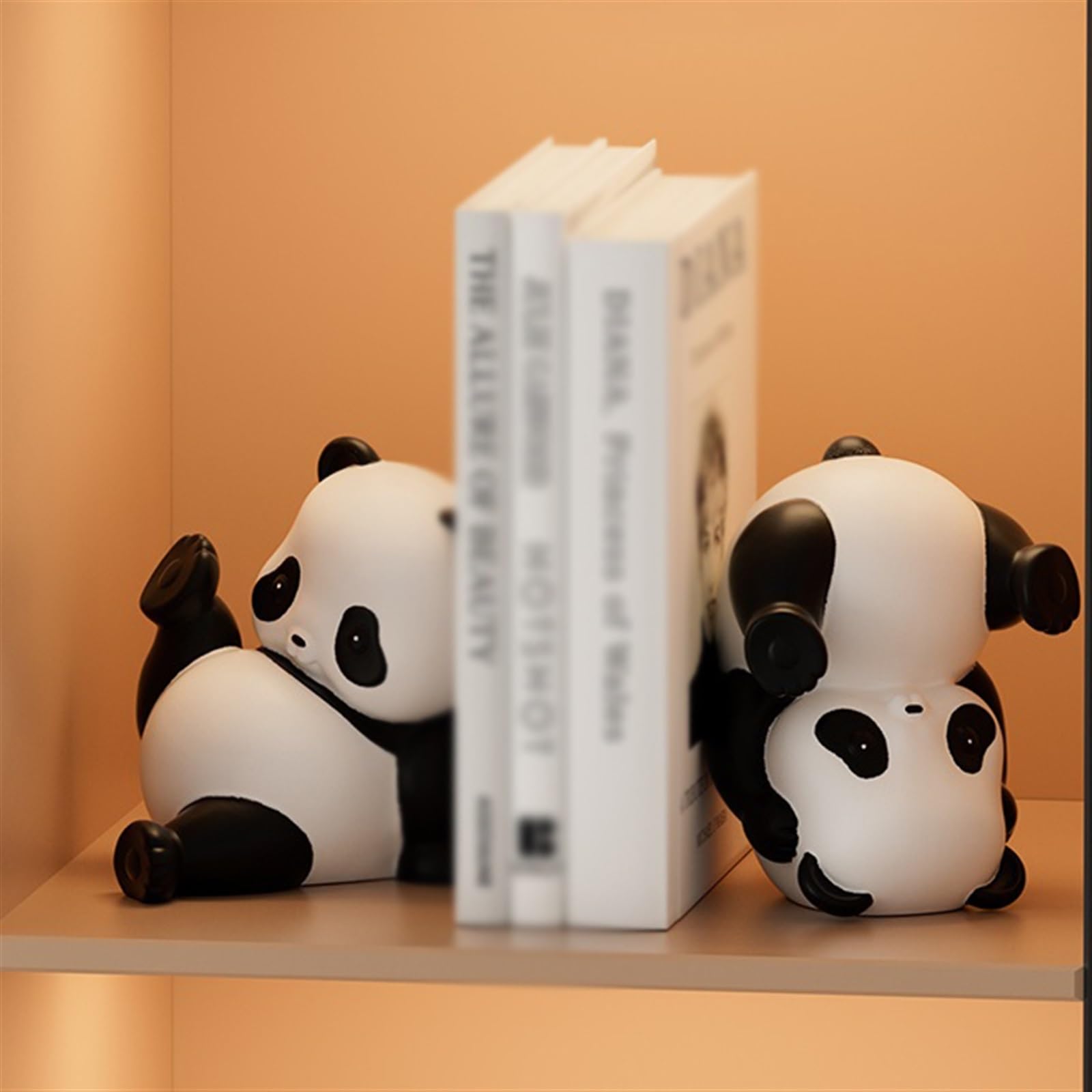 fermalibri Fermalibri decorativi in ​​resina Fermalibri resistenti Panda for contenere libri Fermalibri for libri pesanti for scaffali Scrivania da ufficio fermalibri per mensole