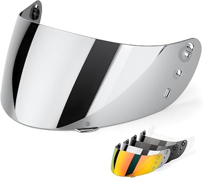 ICON IC04 Helmet Face Shield for ICON IC04 Airframe Pro/Airmada/Airform Visor ICON IC04 UV Protection Motorcycle Helmet Chrome Silver