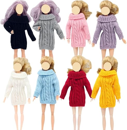 Miniatura 31 de Ropa de muñeca, 5 conjuntos de trajes de primavera pantalones cortavientos sombrero para muñecas de 11.5 pulgadas, accesorios estilo aleatorio (A)