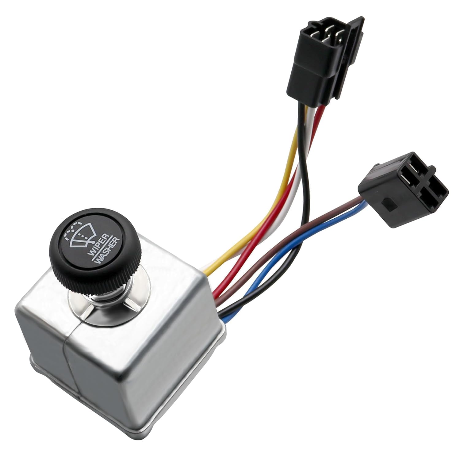 Wiper Switch with Knob Compatible with Peterbilt 220 378 379 387 Replaces# 7560026 75600-26 6-Lead Knob Wiper Control Switch