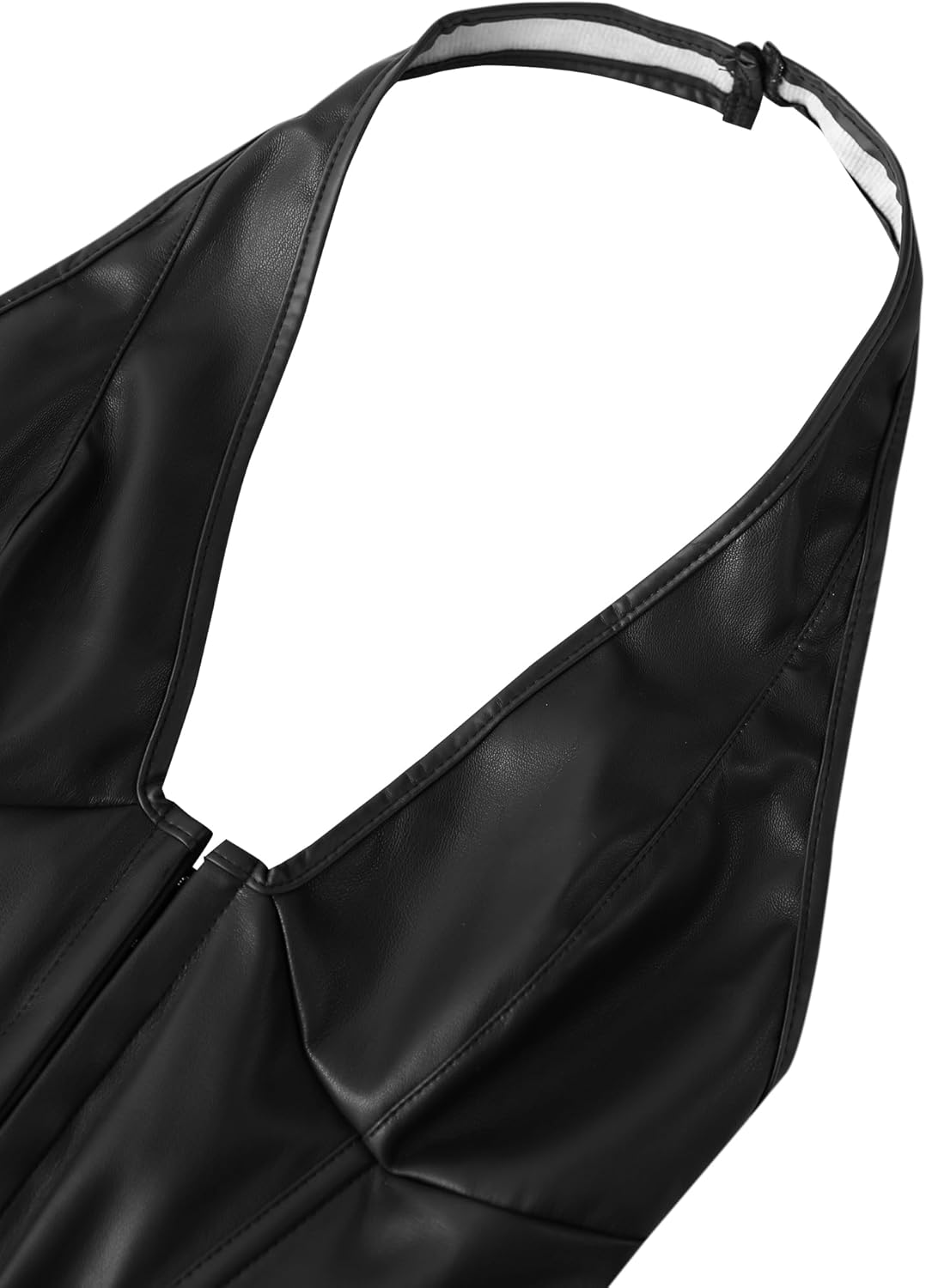 Women's Y2K Leather Halter Top Backless Corset Bustier Top Lace Up Sexy Going Out Crop Tank Halter Neck Party Club - Image 6