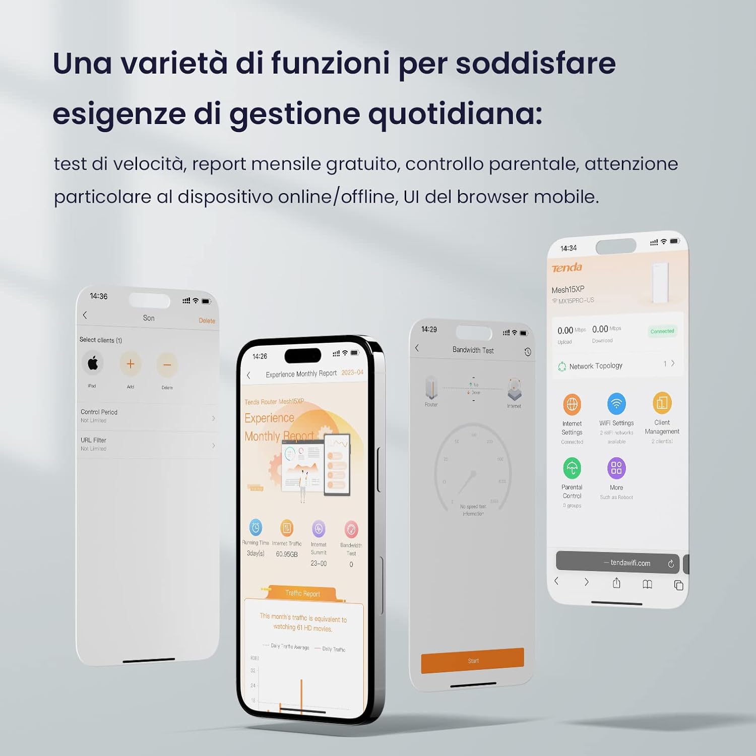 Tenda Nova MX15 Pro Mesh WiFi 6, Dual Band AX5400, copertura fino a 7.300 sq ft, CPU Tri-Core da 1,5 Ghz, porte Gigabit*3, connessione fino a 200 dispositivi, Alexa, 3 pezzi MX15 Pro 3 Pack - Immagine 5