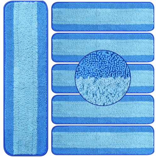 AnDongo Wischmopp-Ersatz-Pads, kompatibel mit Bona-Familie, waschbares und wiederverwendbares Mikrofaser-Reinigungspad für Stein-, Hartholz-, Fliesenböden, 6 Stück