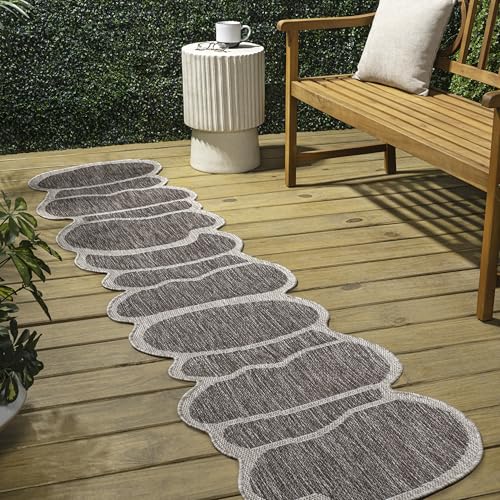 JONATHAN Y Rustic Abstract Indoor Outdoor Runner Rug 2X8 Light Brown/Beige, Jasper Modern for Backyard, Patio, Porch, Easy-Cleaning, High Traffic, Pet-Friendly, Non-Shedding (SHP101D-28) by JONATHAN Y - Used condition - Image 3