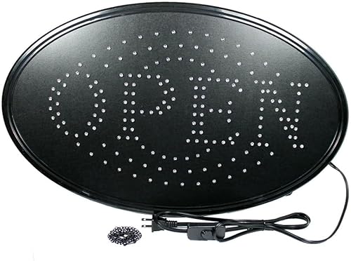 Miniatura 2 de Letrero de neón con luces led, dice la palabra "Open", con recuadro en azul o verde, 24 pulgadas x 13 pulgadas, VerdeAzul