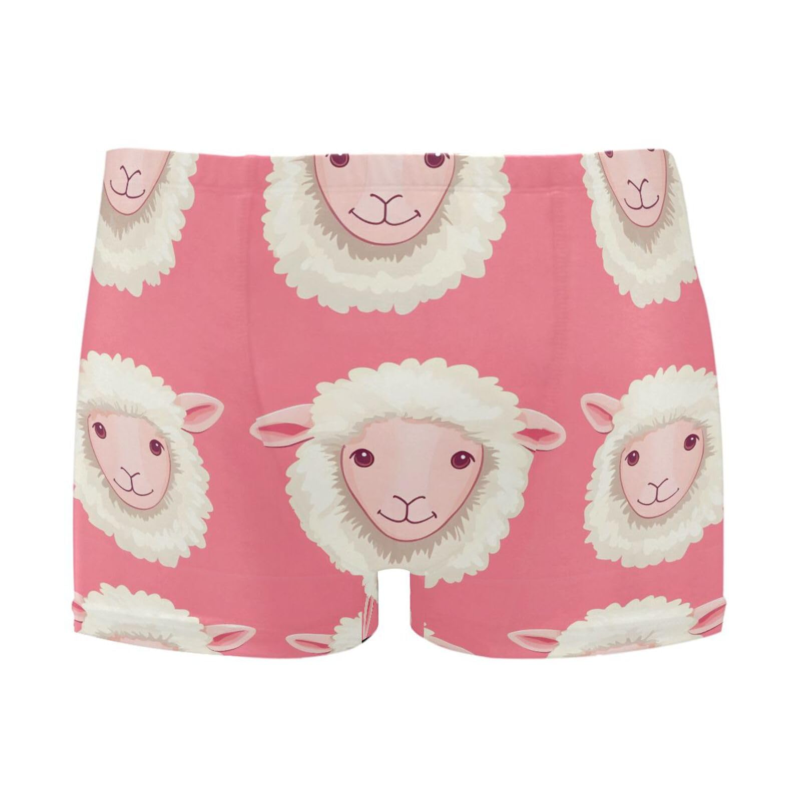 UMIRIKO Mens Swim Trunks Cute Sheep Pink Square Leg Swimwear Bathing Suits Swimsuit for Men XL 202b8377