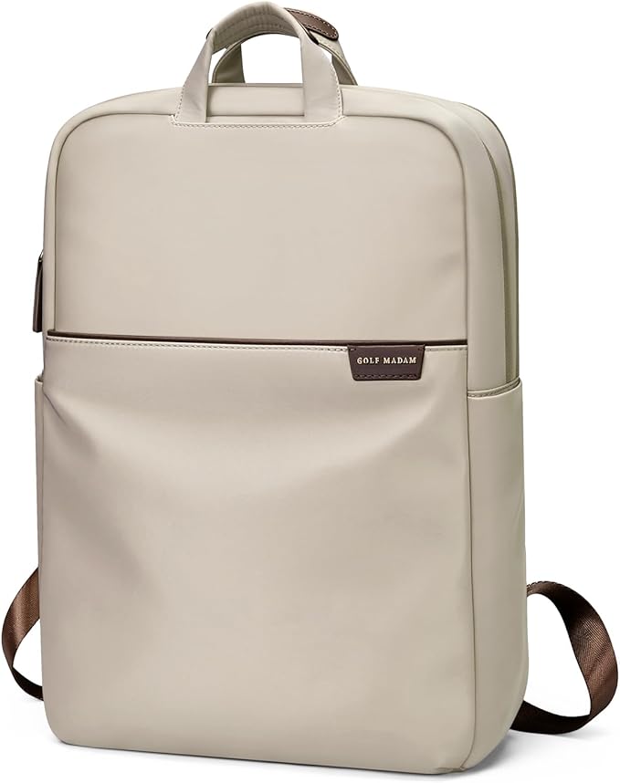 GOLF SUPAGS Zaino Porta PC, Zaino PC Portatili per Computer da 17 Pollici Notebook, Casual Daypack, Backpack Donna Impermeabile da Uomo per Scuola,Lavoro o Viaggio Mandorla