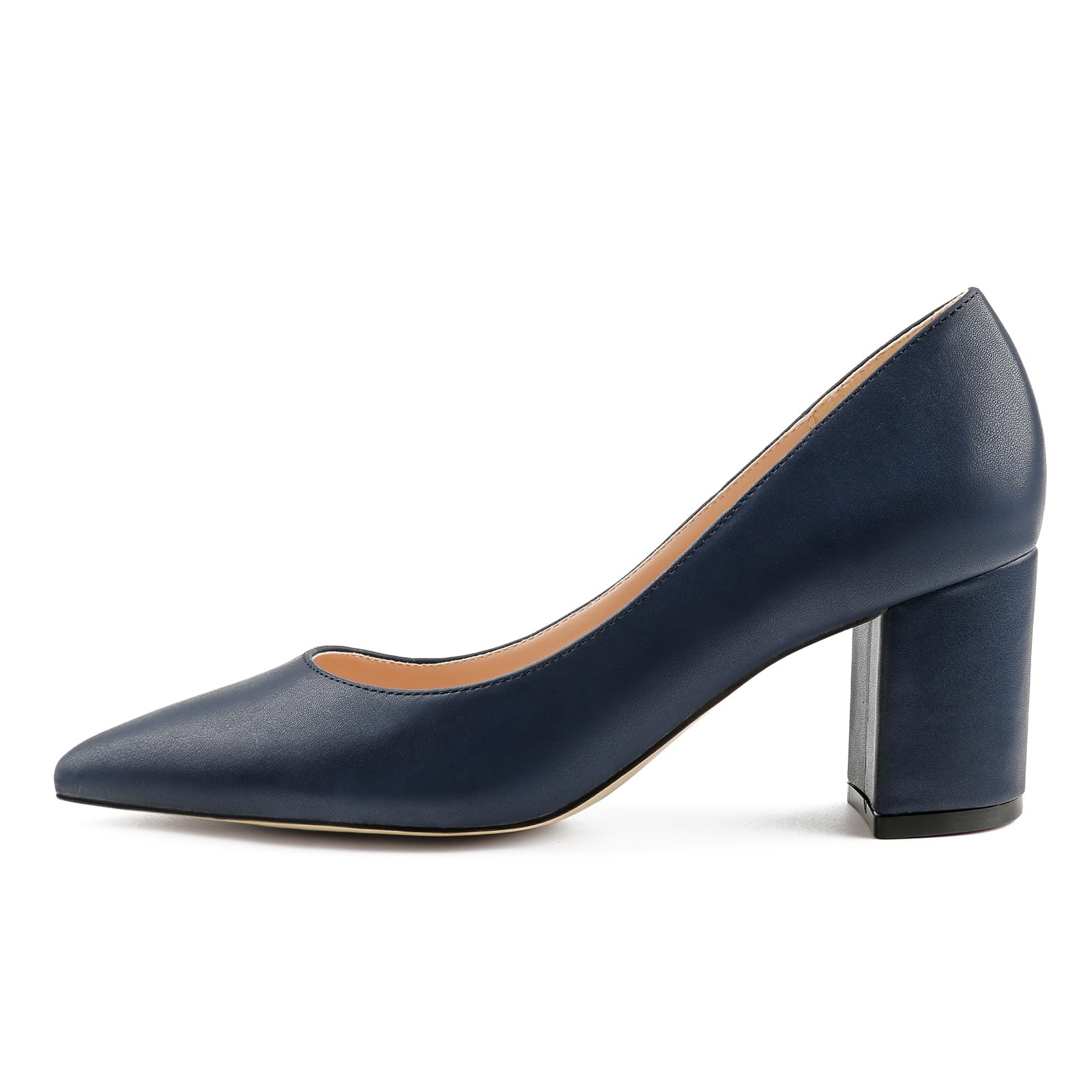 JOY IN LOVE Women's Pointed Toe Chunky Block Heel Pumps | 2.5" Block Heels, Comfortable Dress Shoes, Ideal for Office Work, Formal Events, Party and Wedding