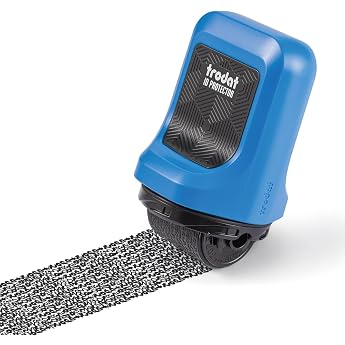 Trodat ID Protector Rollerball Pen Blue - Privacy Roller Stamp to Unrecognize Names Addresses and More