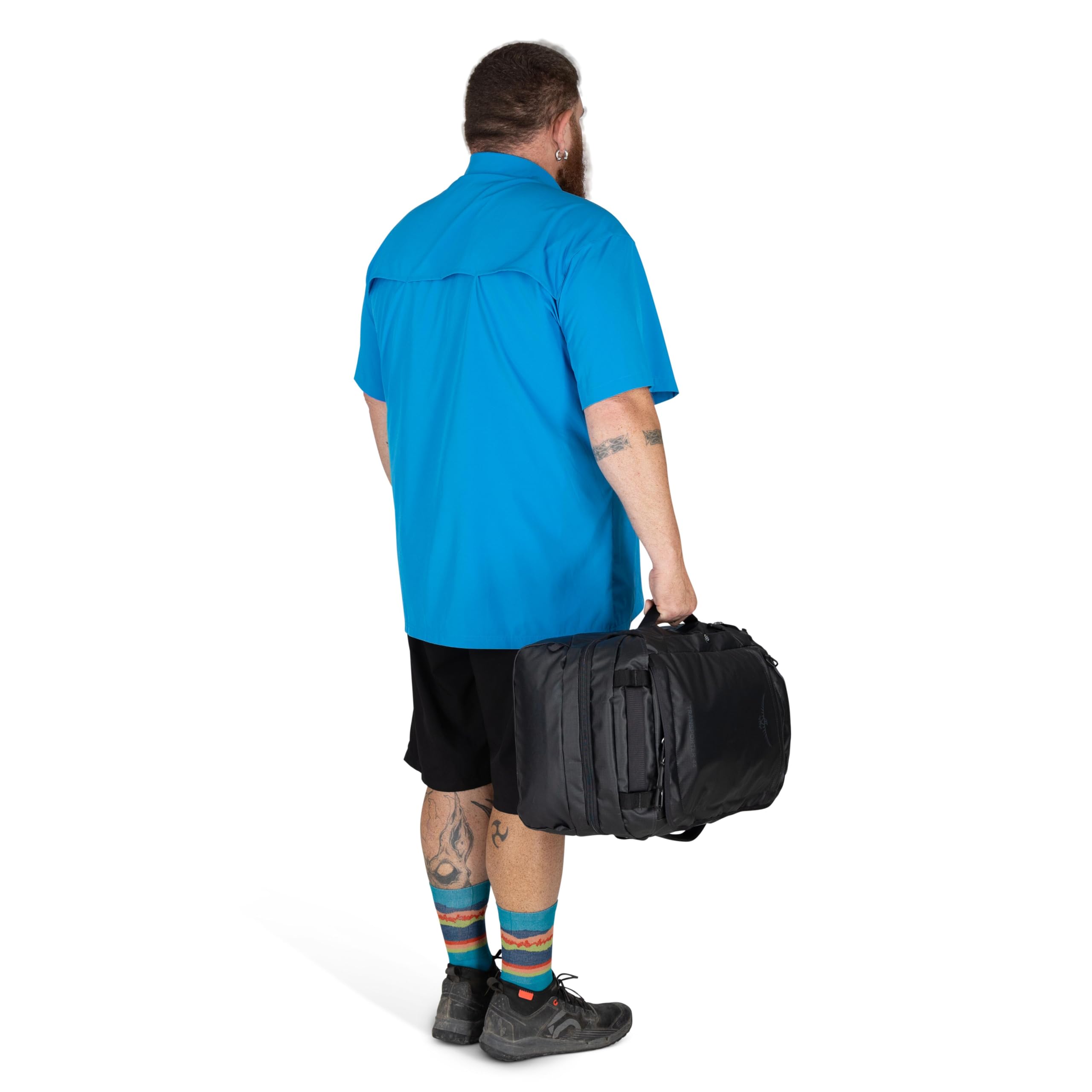 Osprey Transporter Squffel 44L - Trwała, Kwadratowa Dzielona Torba Podróżna, Raven Black