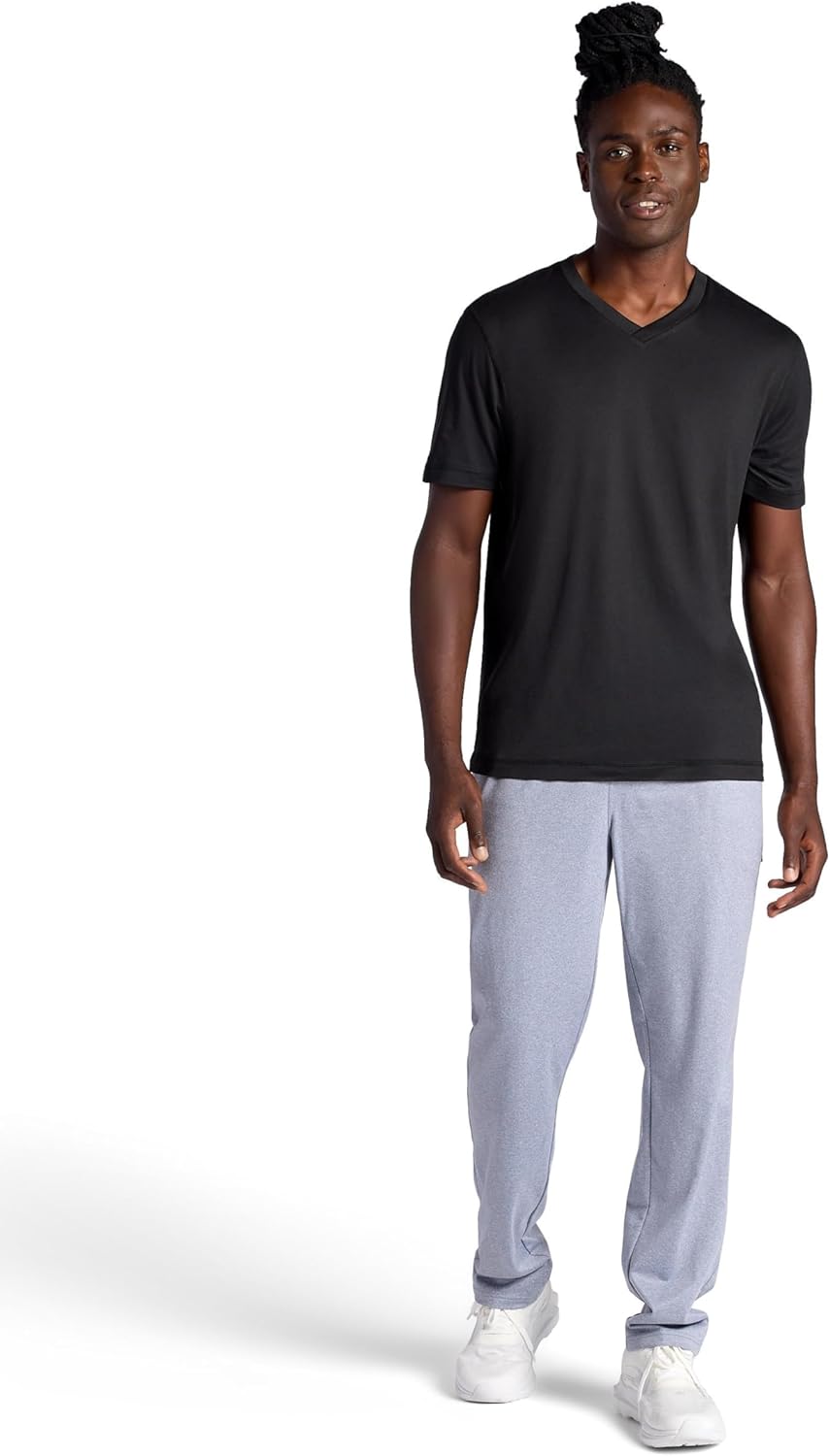 Gaiam Mens Everyday Basic V-Neck Top, Standard Fit, Stretch Midweight Material - Image 3