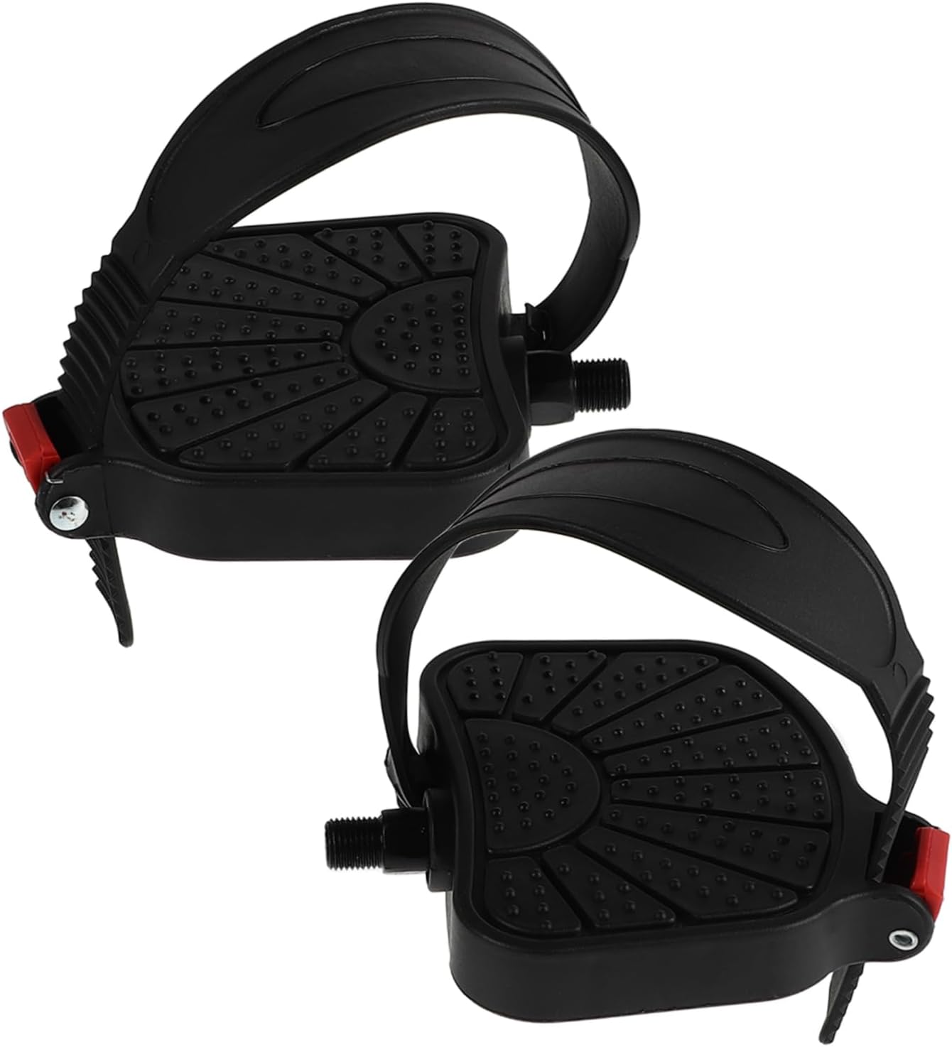 1Pair Adjustable Slip Bike Pedals with Straps for Indoor Cycling Durable Replacement for Stationary Mountain Bikes Authentic Racing Feel Exercise Bike Accessories