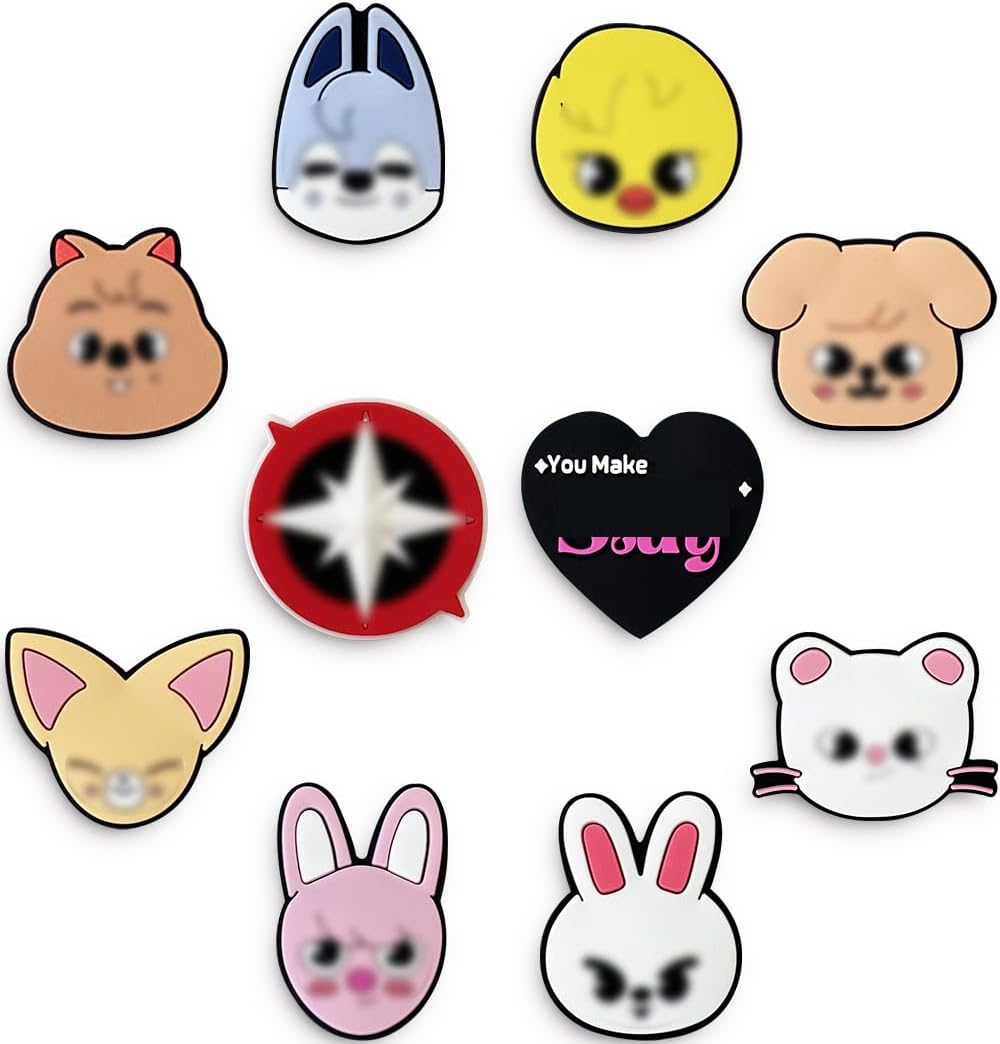 Stray Merch Cute Cartoon Animal Shoe Charms Decorations Kawaii Character Design for Sandals Accessories, 10 PCS Set