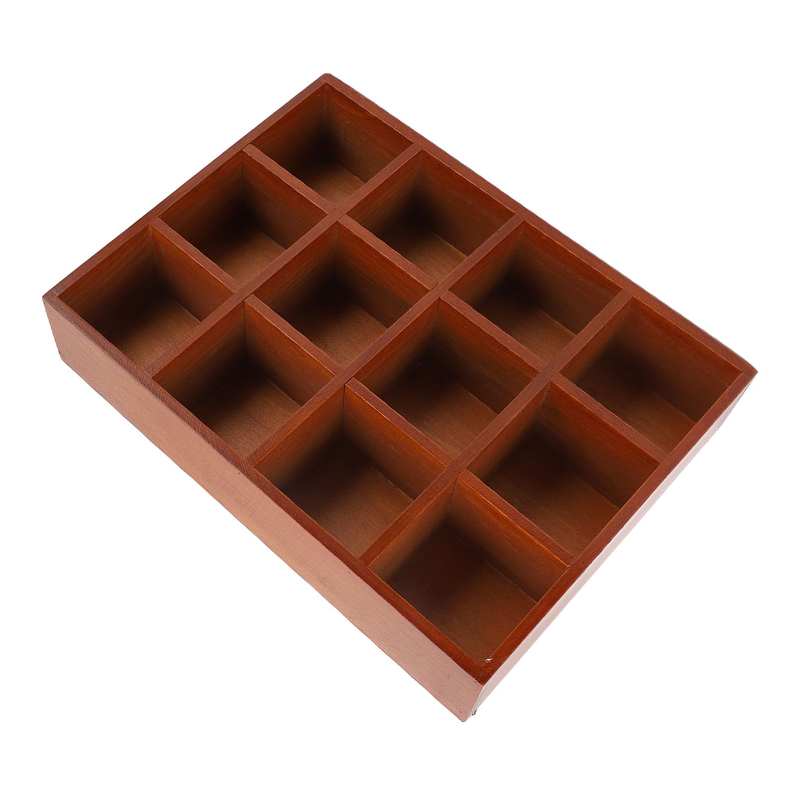Organizer da Tavolo in Legno Scomparti Multipli in Legno Massello Organizer da Tavolo in 12 Scomparti Costruzione Leggera per Scaffale da Bancone da Ufficio Vanità Domestica