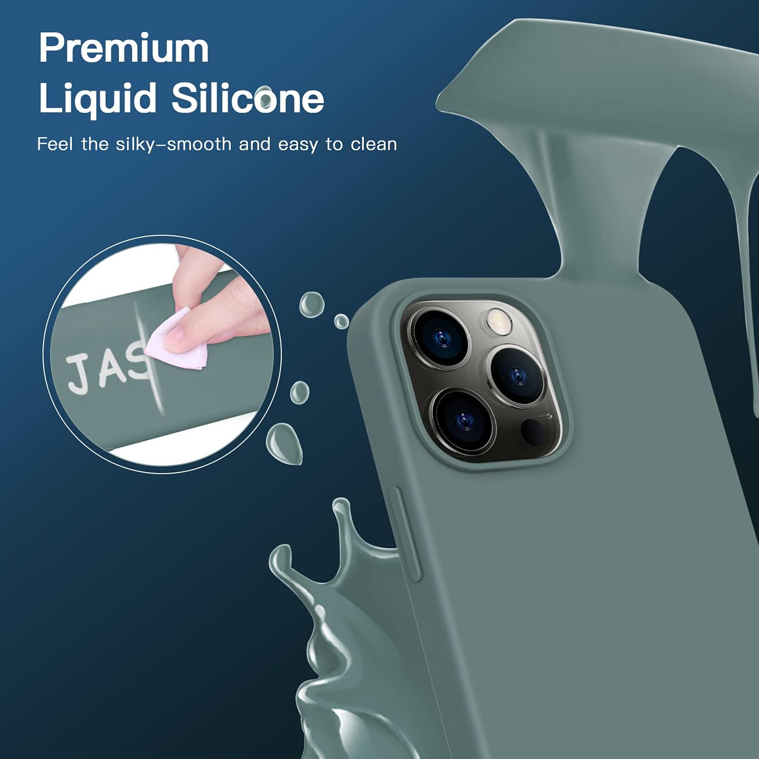 JASBON Magnetic Case for iPhone 12 & iPhone 12 Pro, Compatible with MagSafe, Slim Thin Liquid Silicone Full Body Protective Shockproof Phone Case Cover 6.1 inch - Pine Green
