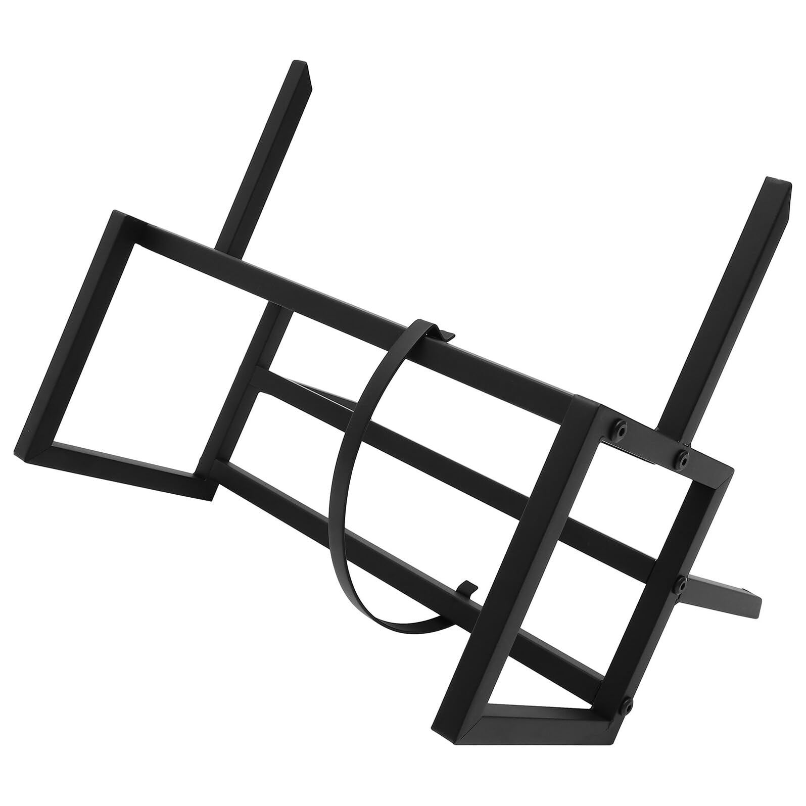 Porta Vinile da Terra in Ferro Nero Design Stabile e Aspetto Semplice Moderno, Organizzatore Desktop per Scaffale Dischi Vinile e CD per Ufficio e Casa