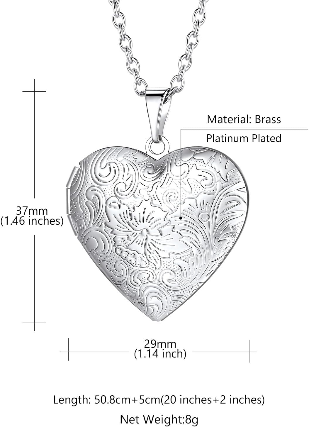 Custom4U Personalized Heart Locket Necklace with Pictures,Sunflower/Angel Wings/Heart Shaped Lockets Custom Photo,Gold/Rose Gold/White Lockets That Holds Picture,Customized Memorial Jewelry for Women