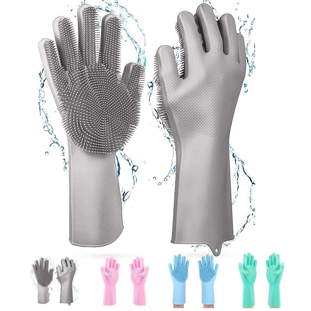 THE FLAME Washing Silicon Hand Gloves with Scrubber for Kitchen Cleaning, Utensils, Bath and pet Hair Care - Reusable Heat Resistance and Water Proof Gloves (B09CDLGK1S) Amazon Price History, Amazon Price Tracker