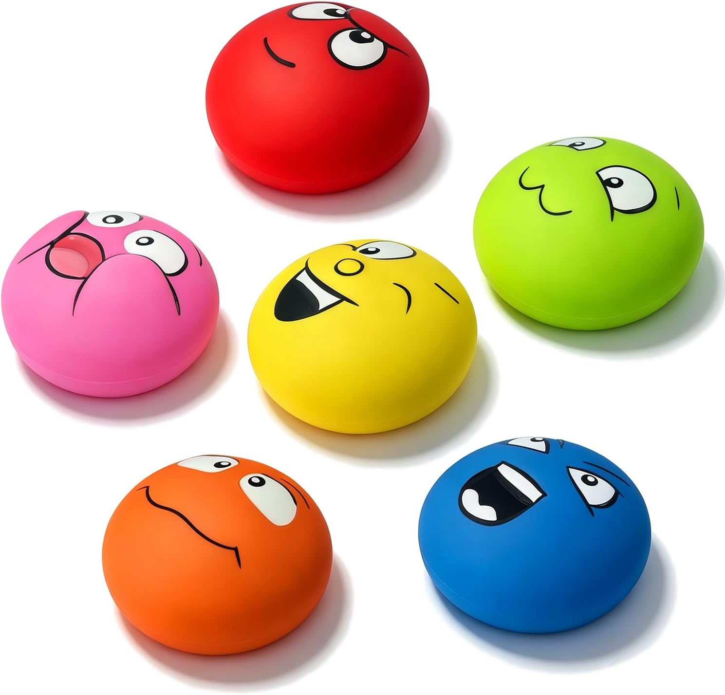 Latex Squeaky Dog Toys for Small Dogs, Mini Breeds, 2.2" Flat Ball | 2.2"*2.2"*1.3" Burger Shape, Soft Rubber Puppy Squeaky Dog Balls Flat, Interactive Fetch Toy Float for Indoor & Outdoor Play
