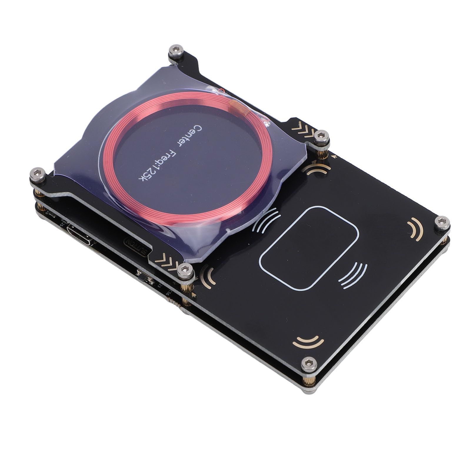 AMONIDA Czytnik Kart NFC Wydajny Dekoder Pełnopasmowy do Systemów Kontroli Dostępu USB Typu C 1 Jednostka (5 sztuk breloczków UID, 5 sztuk kart UID)