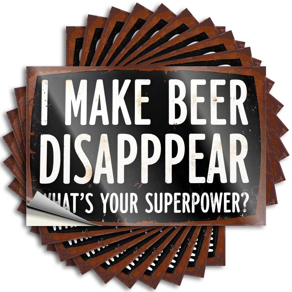 Vintage Room Decor Aesthetic Friends Tattoos - I Make Beer Disappear: What's Your Superpower? Case Waterproof Vinyl Sticker(6X9CM)