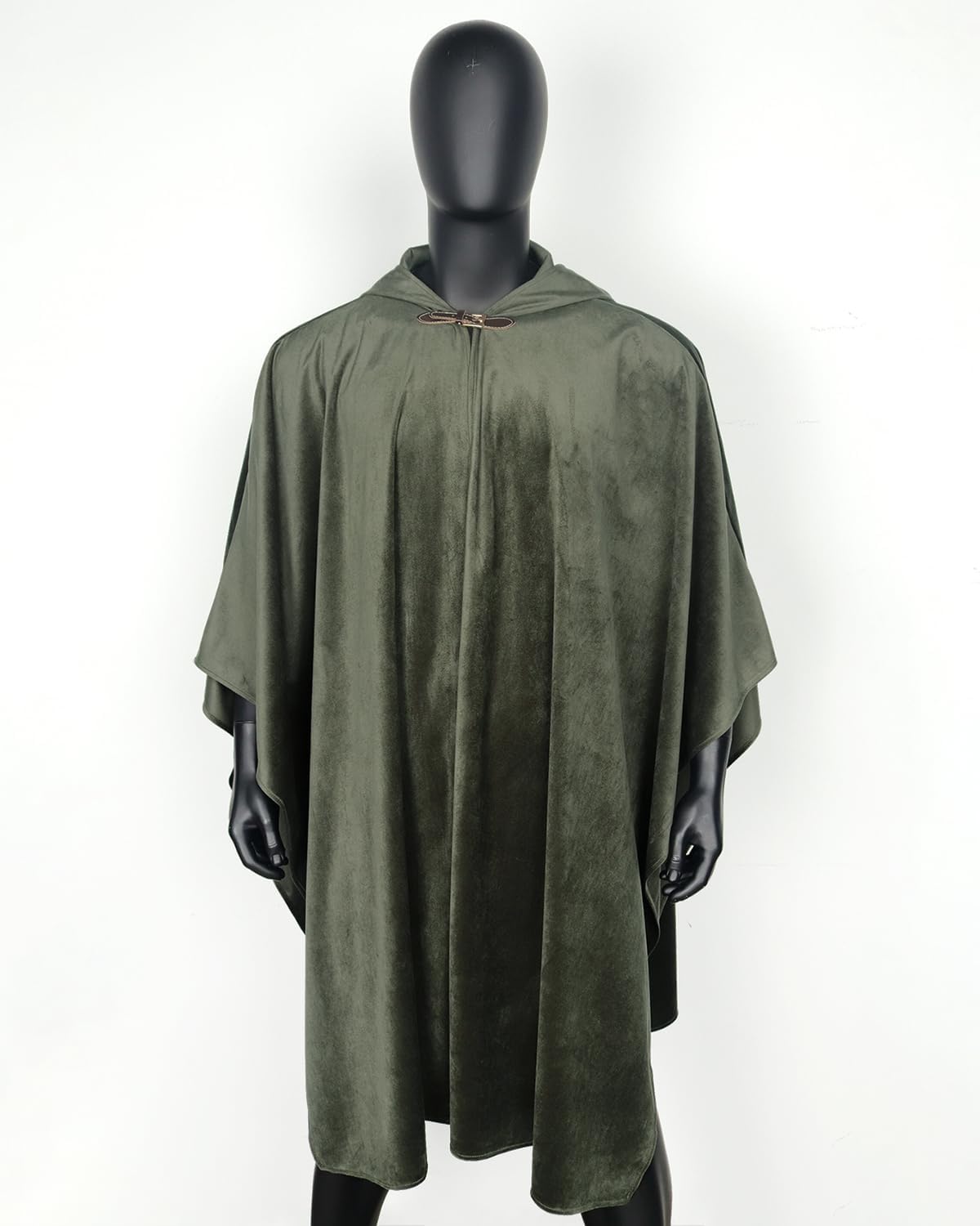 Joukavor Renaissance Cloak with Medieval Brooch - Ren Faire Hooded Cape for Halloween Cosplay Fantasy LARP