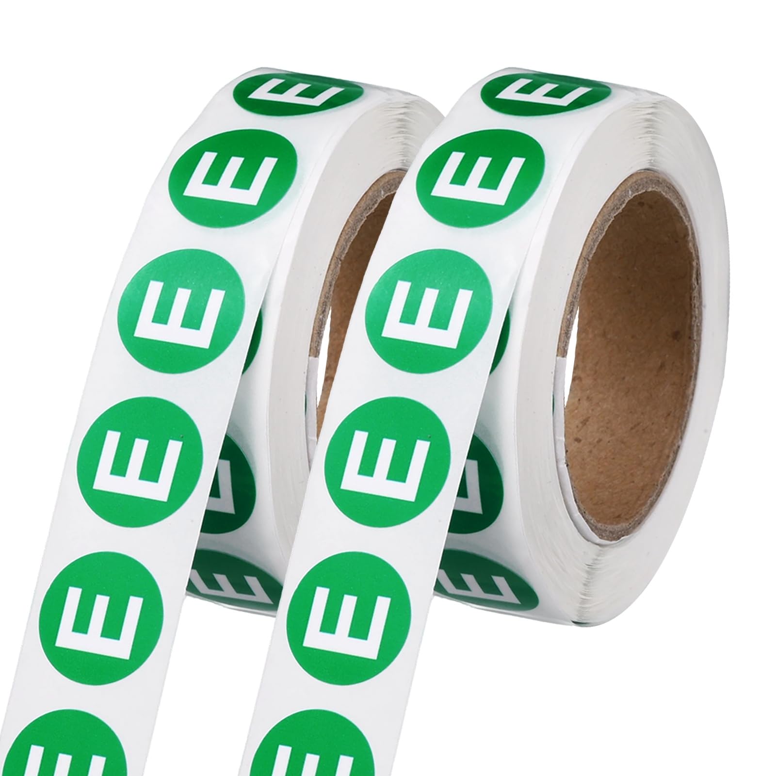 PATIKIL 0.6" Letter Stickers, 1200Pcs Alphabet Stickers Letter E Round Labels Small Vinyl Self Adhesive Label Circle Decals 2 Roll Capital Initial for Office Home Organize Inventory, Green โ image 1