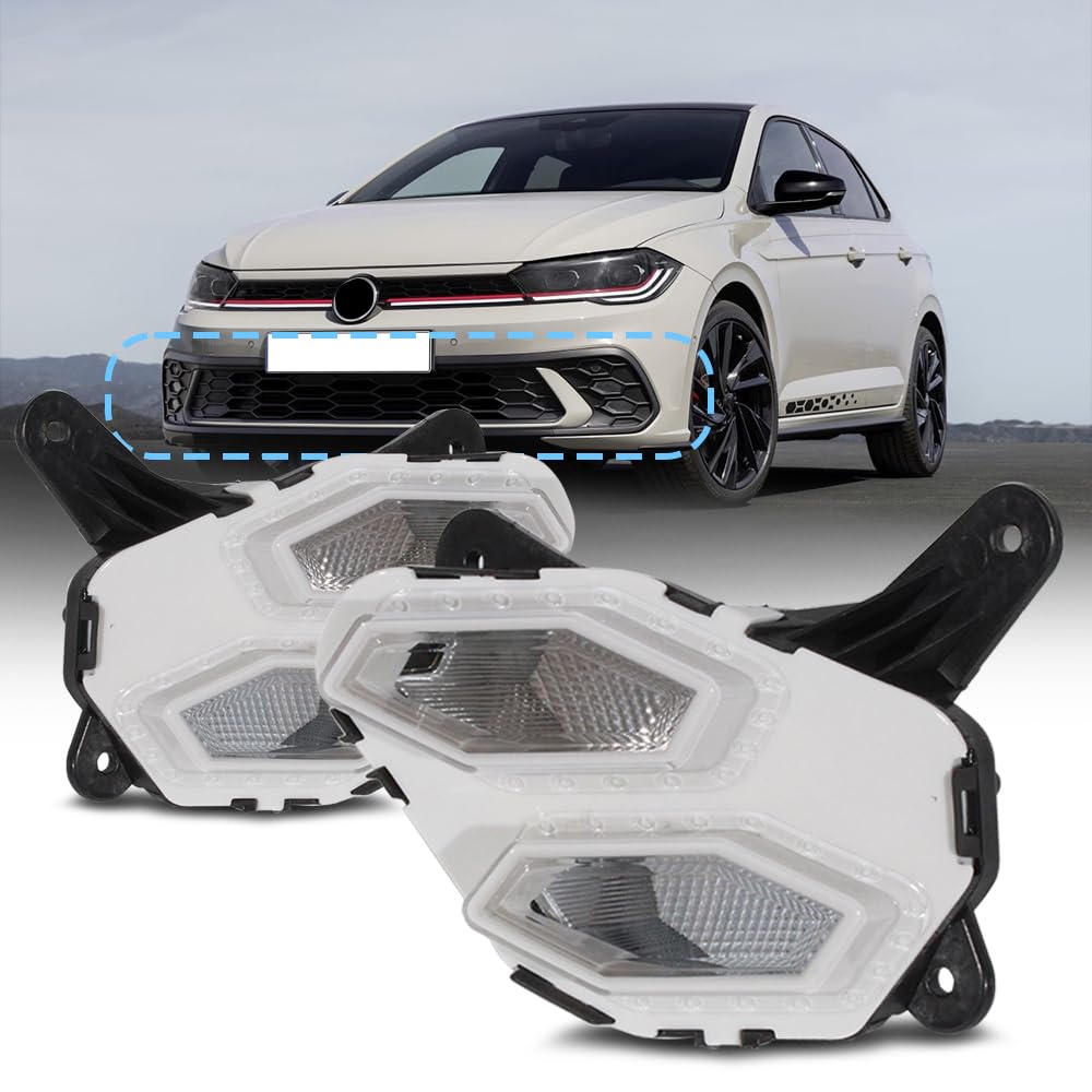 LED Fog Light Lamp Assembly Fit for Volkswagen Polo GTI 2021 2022 2023 2024, Replace for…
