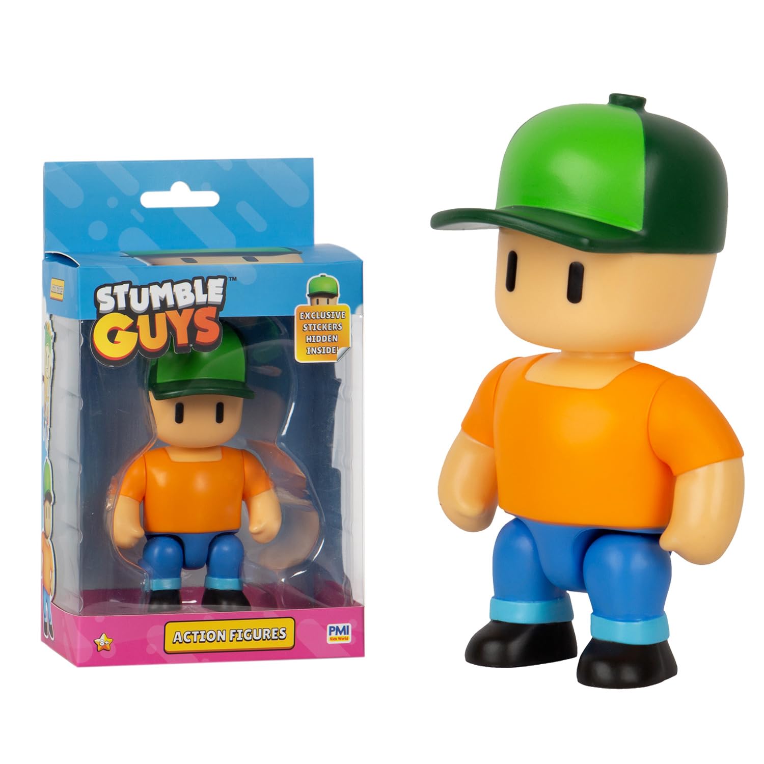 BANDAI - Stumble Guys - Mr Stumble - Figurine 11 cm avec Stickers - Personnage articulé - Figurine Jeu vidéo Stumble Guys - PMS6010A