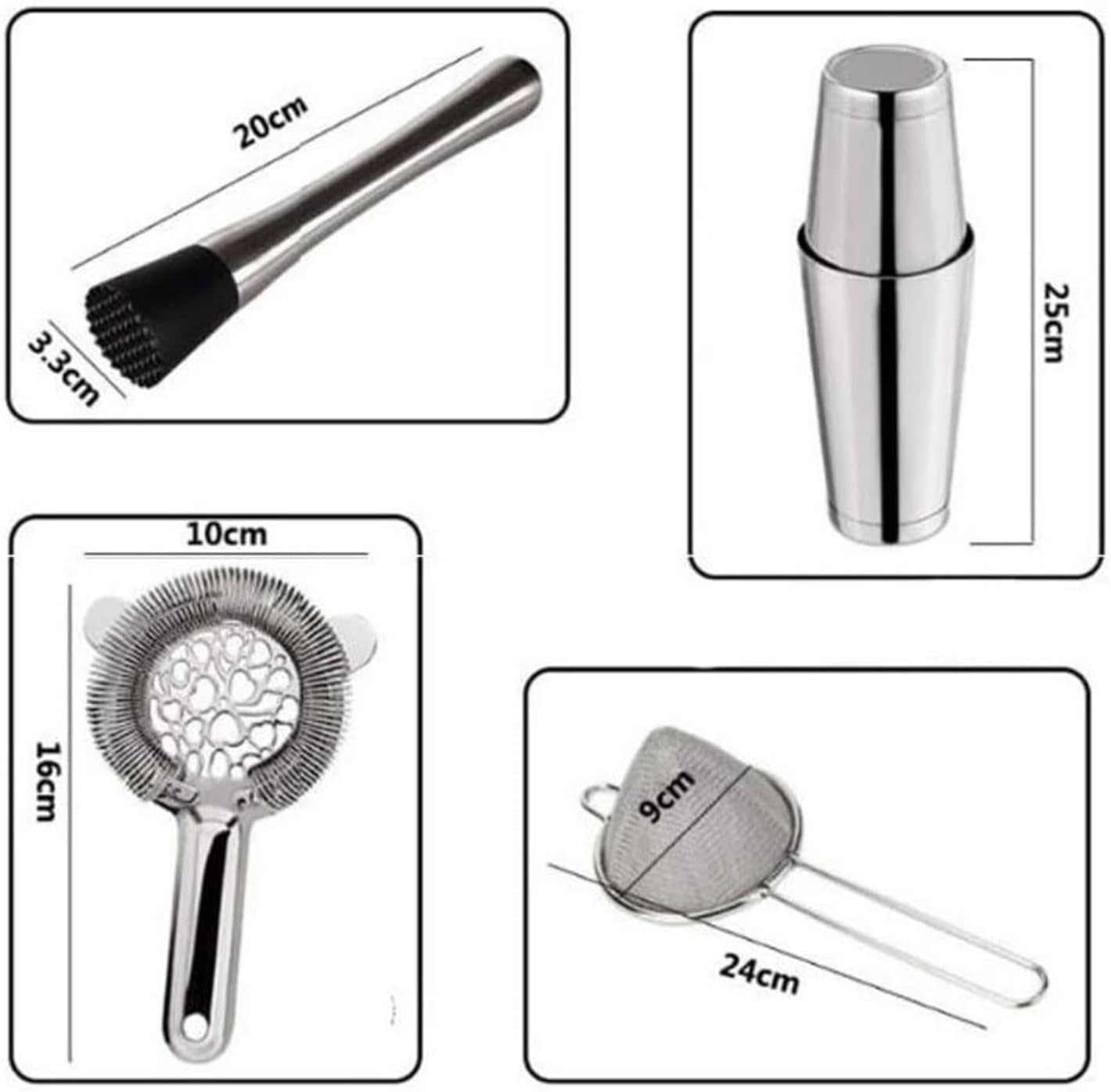 Coctelera Profesional Juego De Barra Casera De Acero Inoxidable De 10 Piezas Kit para Hacer Bebidas Juego De Coctelera Juego De Coctelería Kit Coctelería