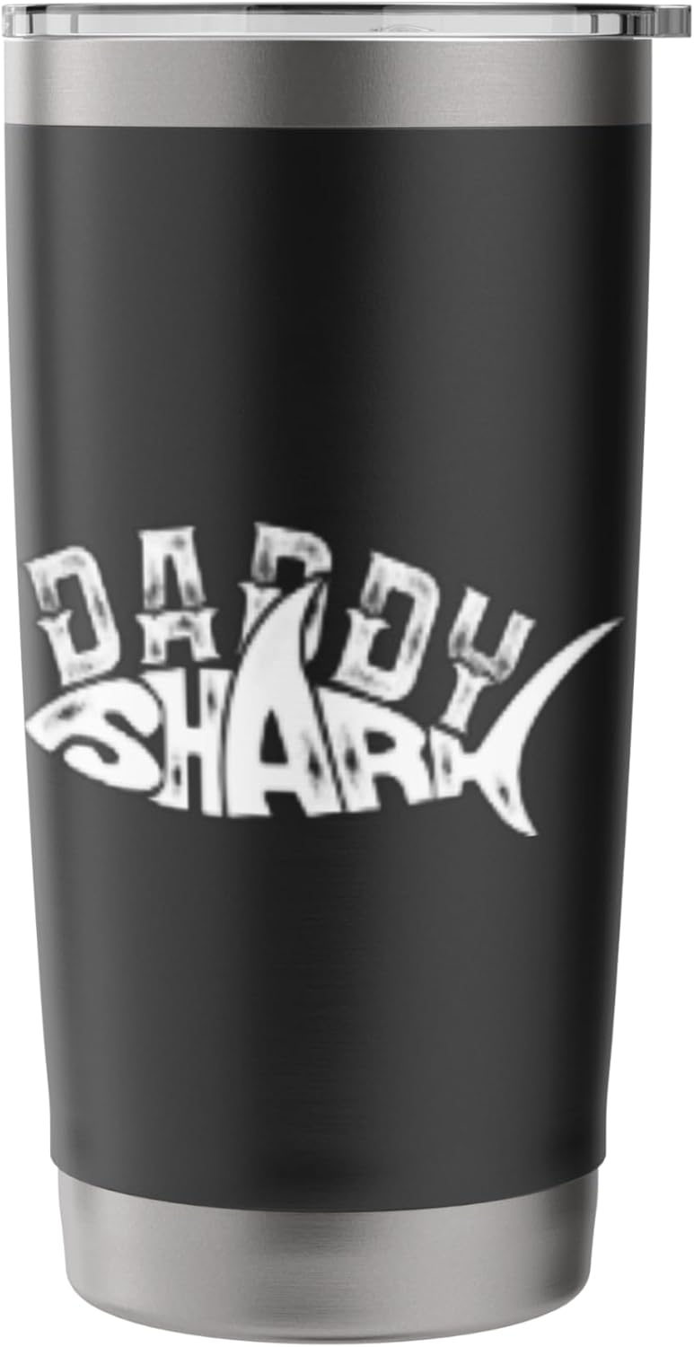 Cool Funny Daddy, Strong muscles Shark, Best Dad Ever Fun Stainless Steel Insulated Tumbler - Image 3