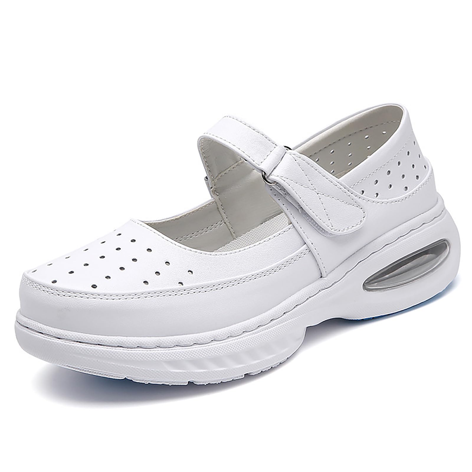 Zapatos de Trabajo para Mujer - Zapatos médicos Transpirables de EVA con Suela Suave y Suela Gruesa - Zapatos de Trabajo Ligeros y cómodos, Ideales para enfermería,White 2,39 EU