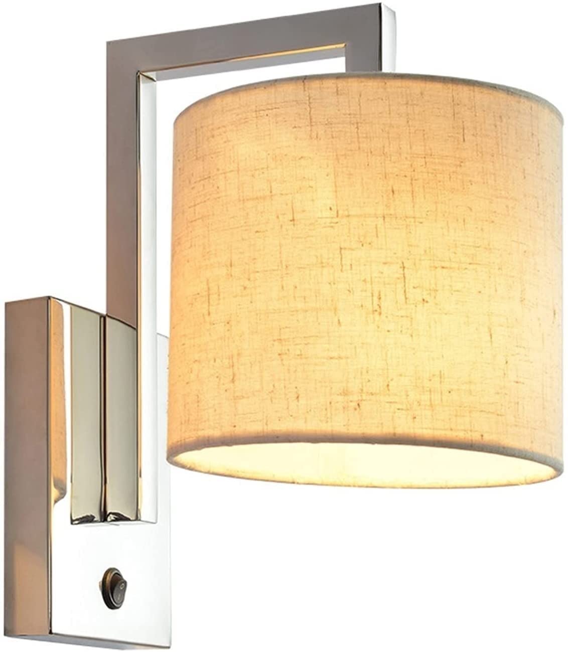 Apliques de pared para salón con interruptor y pantalla textil WQHPLMD 8