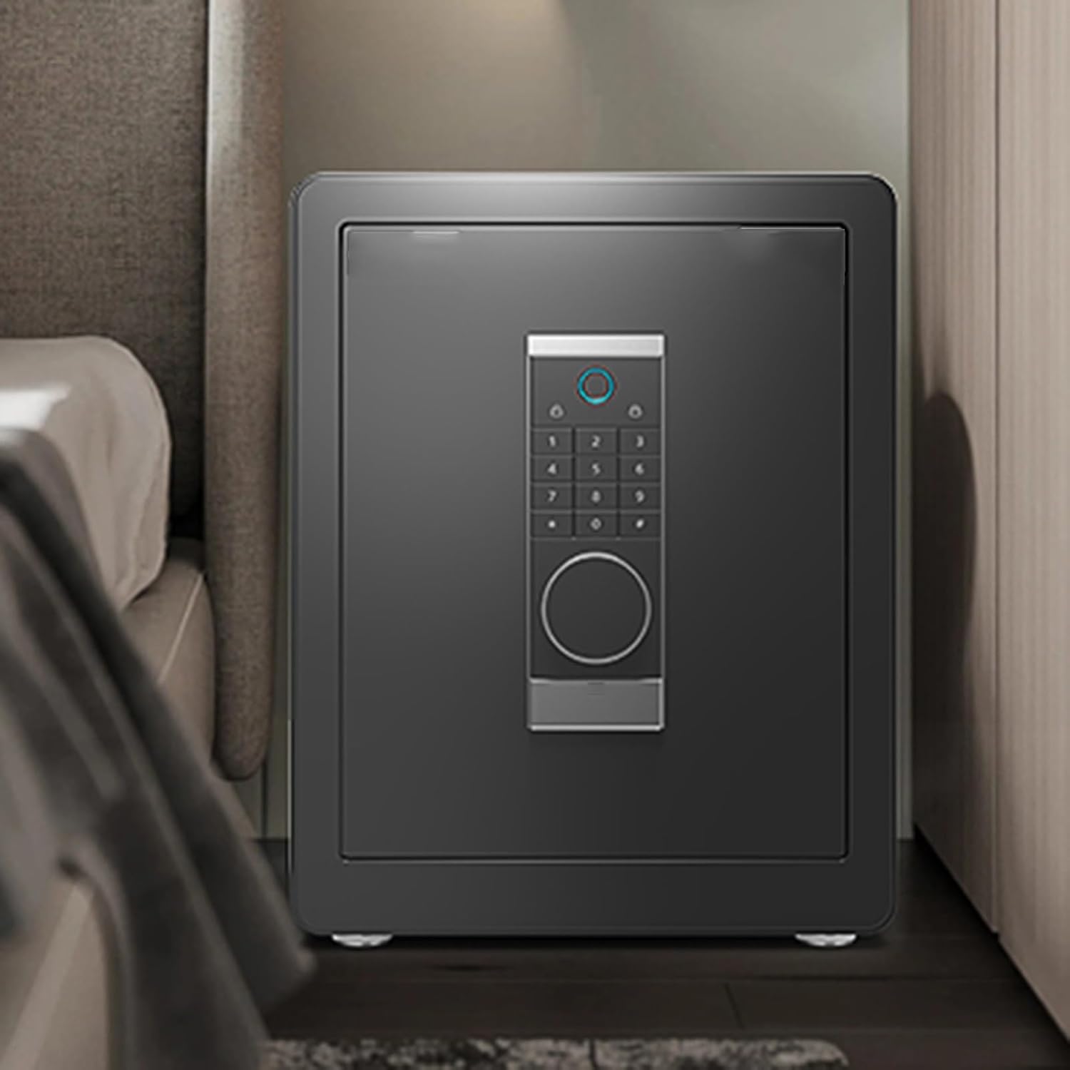 Electronic Safe,Security Safe with Semiconductor Fingerprint Recognition,45 X 30 X 38 cm, Suitable for Offices,Hotels,home(Black)