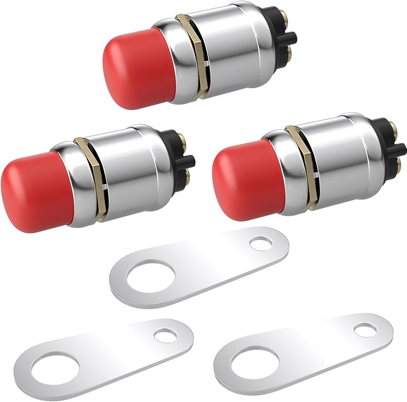 Interruptor de partida com botão BFXM 12 V 50 A momentâneo – 3 unidades