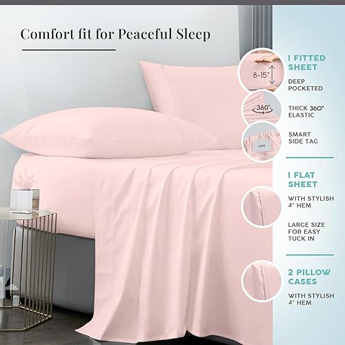 Miniatura 2 de Juego de sábanas suaves de 600 hilos, 100 % algodón de fibra larga, fresco y transpirable, sábana de satén de tamaño King con bolsillo profundo de