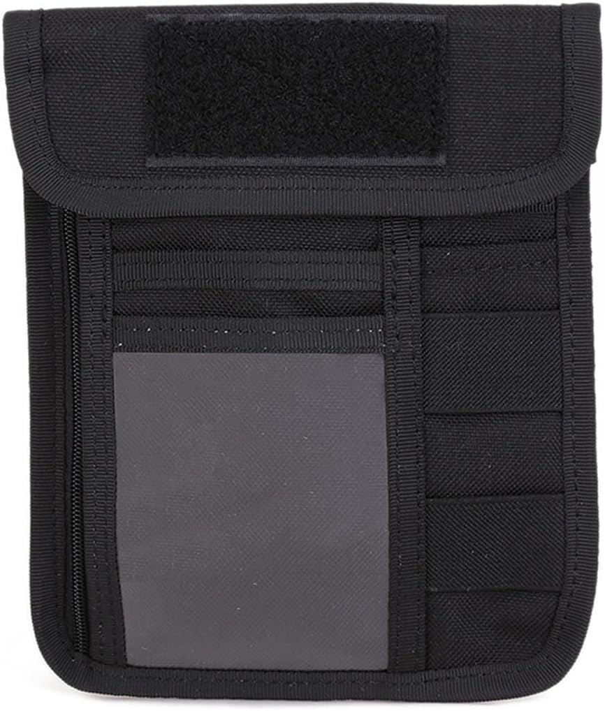 Portafoglio tattico da collo, porta passaporto con protezione RFID, porta documenti da viaggio facile da nascondere, portafoglio in nylon con organizer per carte d’identità