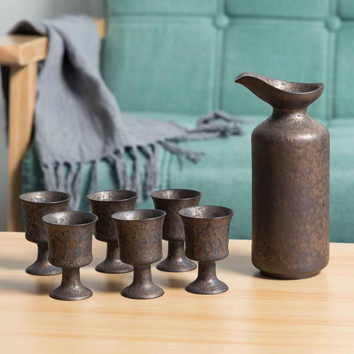 日本酒瓶 手書きデザイン 陶器製