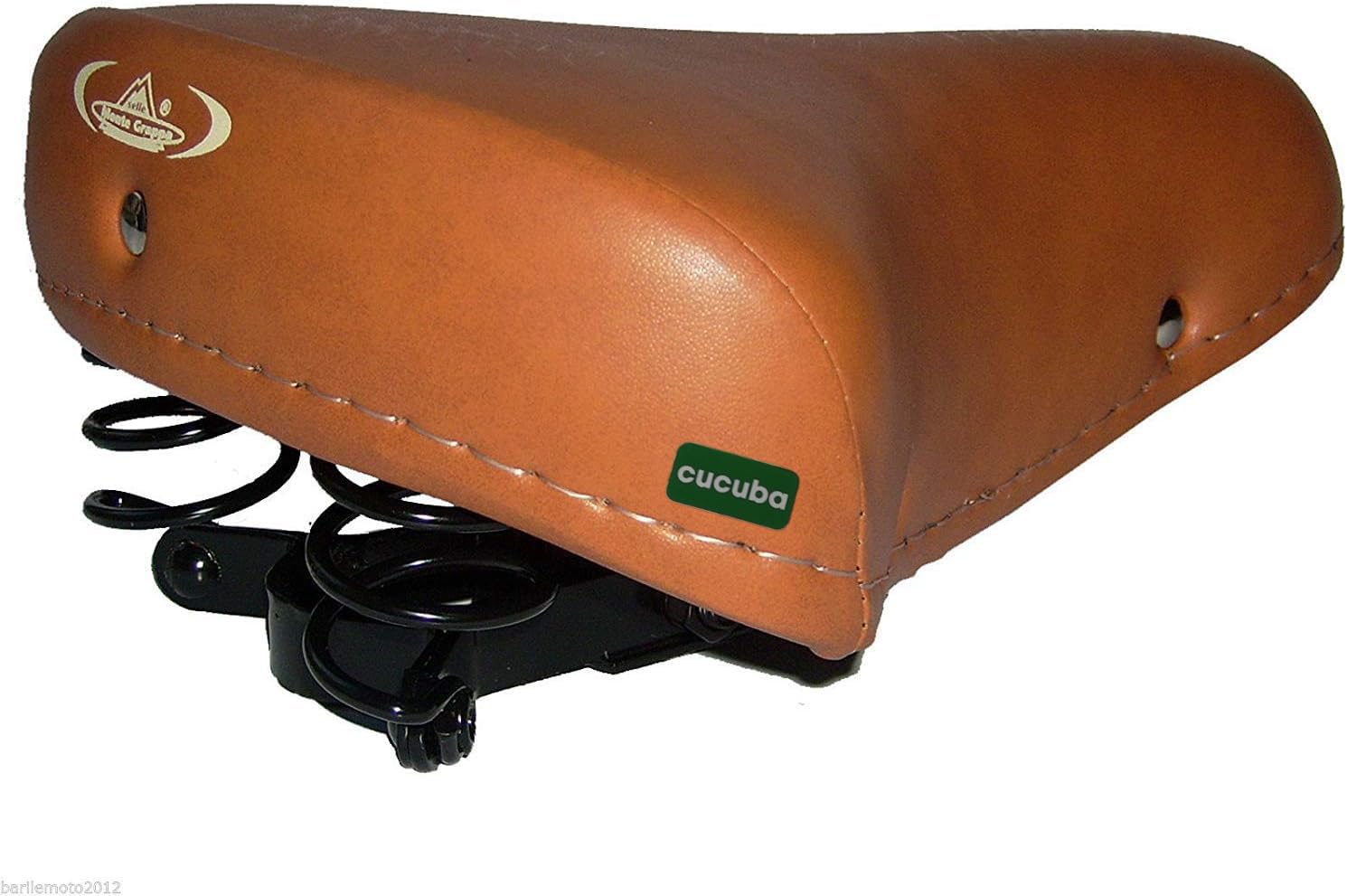 CUCUBA Sella Montegrappa Comfort con Molle e Imbottitura di Poliuretano in Memory Foam Anti Urto. Ideale per Bicicletta Graziella - Epoca - Olanda - City Bike Unisex