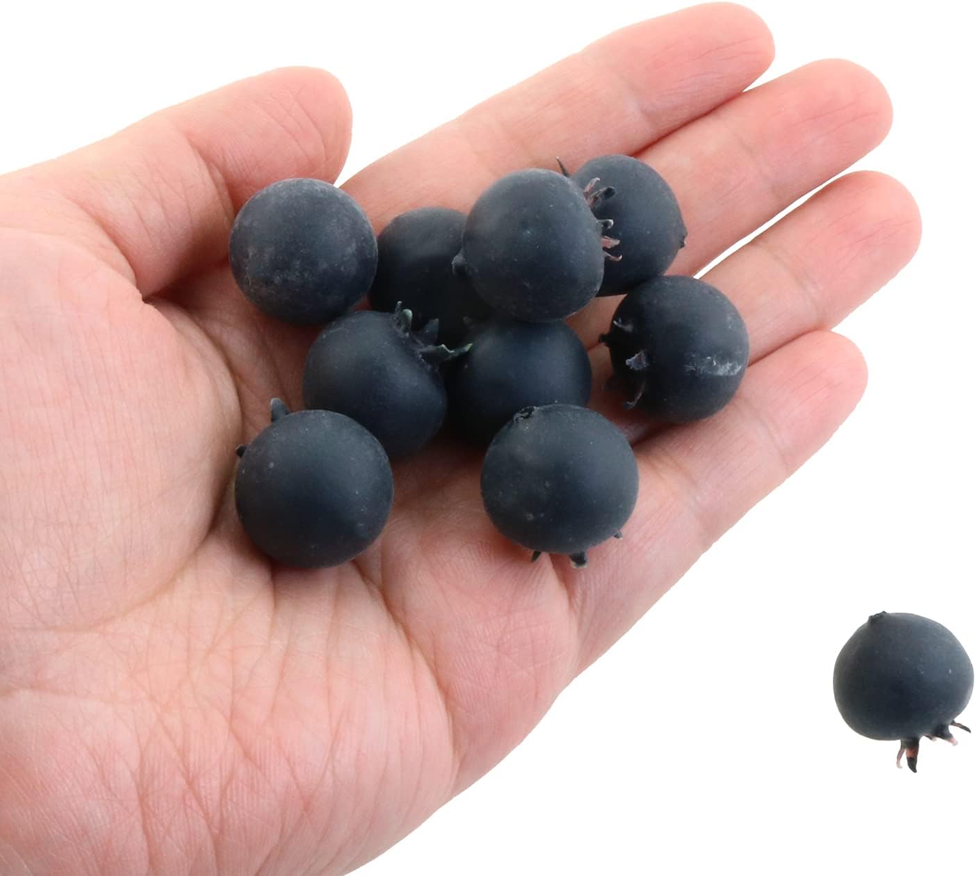 50pcs Artificial Blueberry 1.8cm Simulation Blueberry Fake Foam Fruit Faux Blueberry House Kitchen Wedding Party Decor