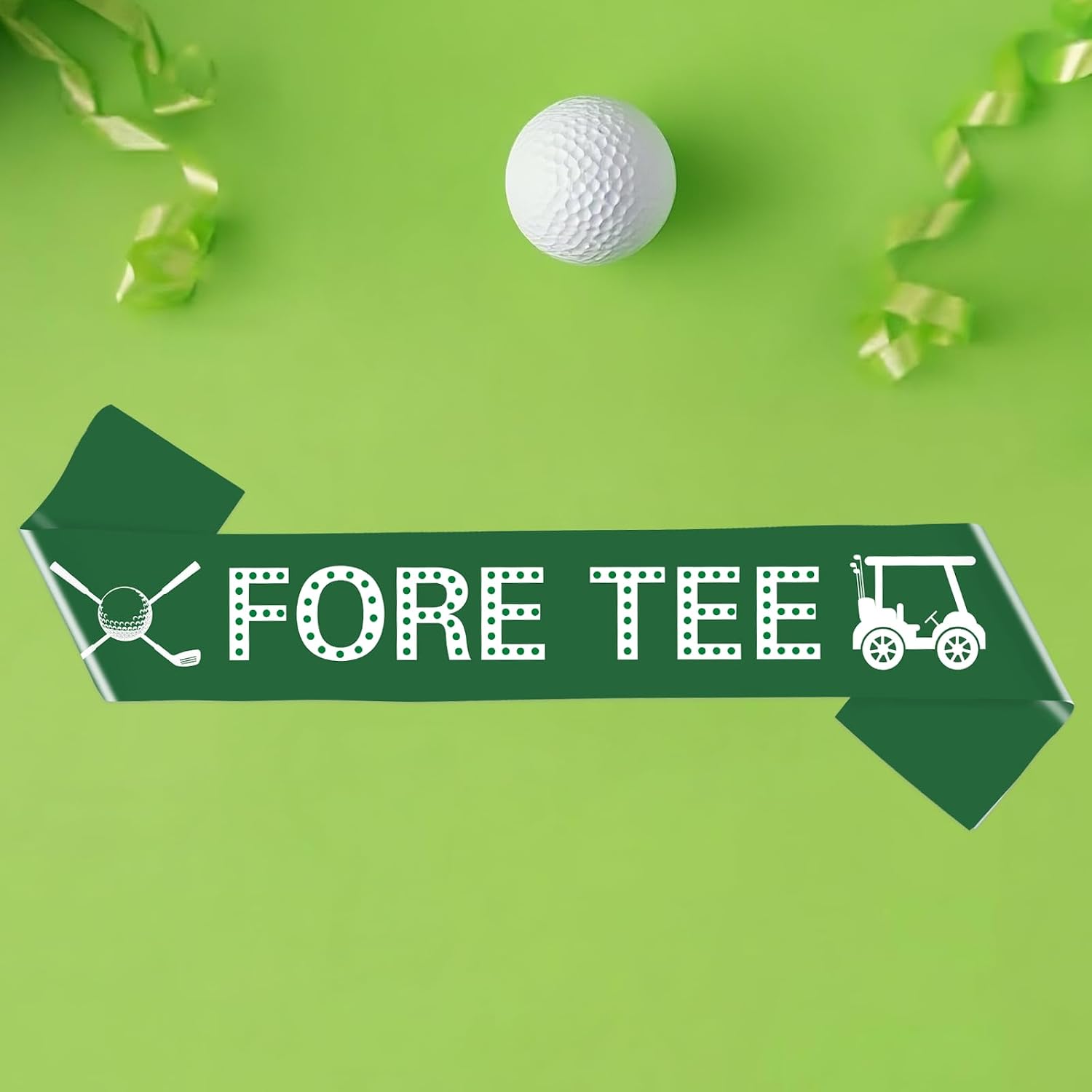 Golf 40th Birthday Decoration, Fore tee Satin Sash for Men, Sports 40 Year Old Birthday Party Supplies Gifts Celebrations Accessories