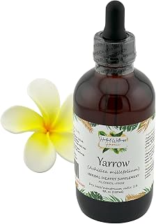 Organic Yarrow (Achillea millefolium) Dried Flower Alcohol-Free Tincture (4 oz)
