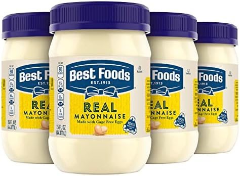 Best Foods Real Mayonnaise 15oz, Mayo Jar Sandwich Spread, Gluten Free 4PK